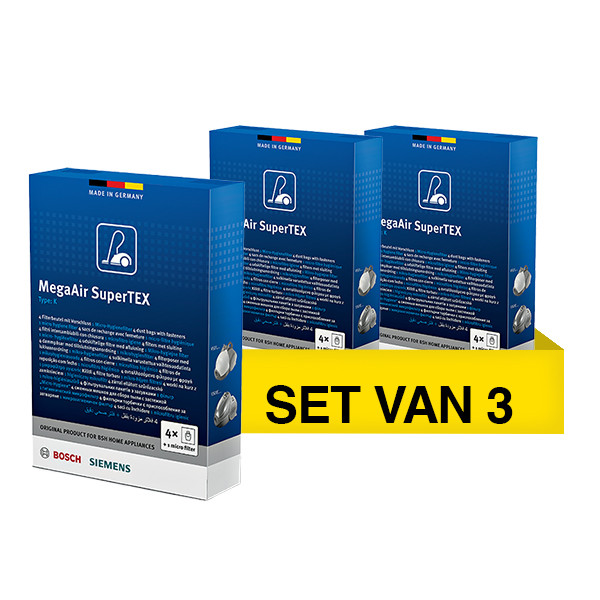 Aanbieding: Bosch Stofzuigerzak Type K (3 verpakkingen - 12 stofzuigerzakken + 3 microfilters) SBO0110 - 1