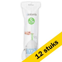 Brabantia Aanbieding: 12x Vuilniszakken met trekband 21-30 liter | Brabantia Code G | 20 stuks  SBR00129