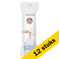 Brabantia Aanbieding: 12x Vuilniszakken met trekband 40-45 liter | Brabantia Code L | 10 stuks  SBR00138