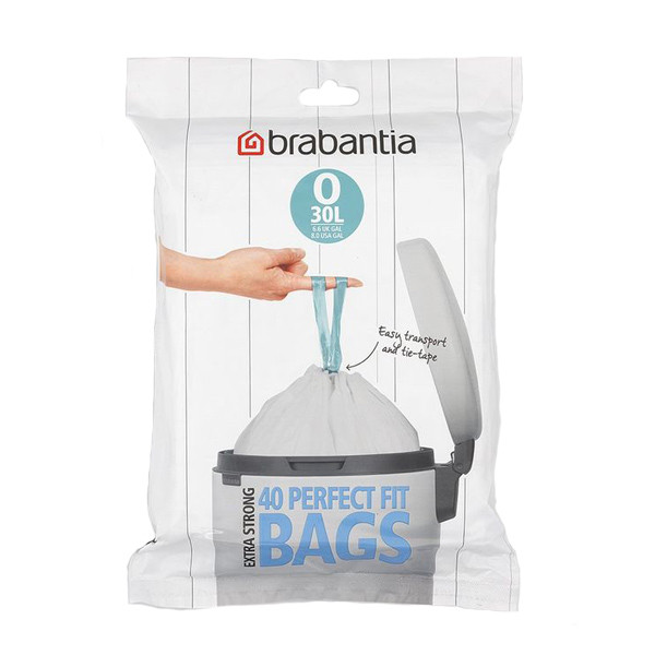 Brabantia Vuilniszakken met trekband 30 liter | Brabantia Code O dispenser pack | 40 stuks  SBR00141 - 1