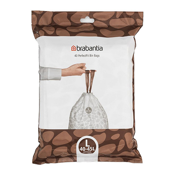 Brabantia Vuilniszakken met trekband 40-45 liter | Brabantia Code L dispenser pack | 40 stuks  SBR00153 - 1