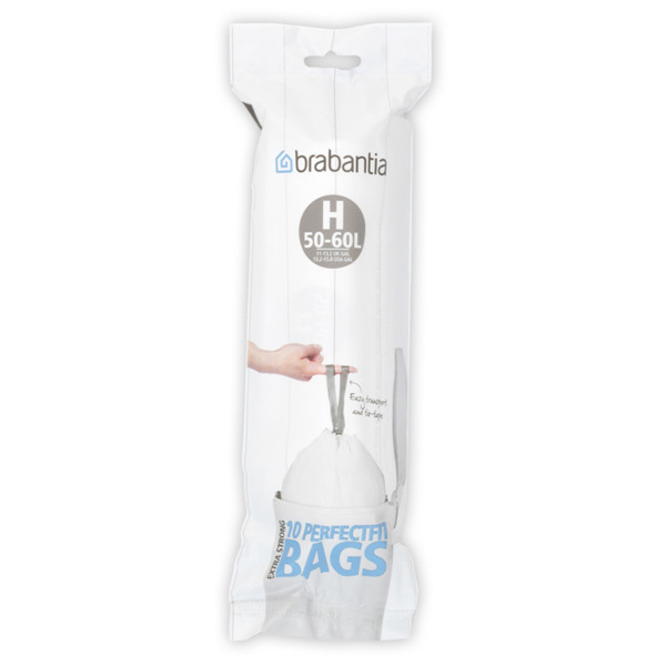 Brabantia Vuilniszakken met trekband 50-60 liter | Brabantia Code H | 10 stuks  SBR00130 - 1