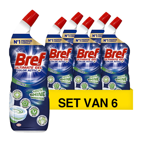 Bref Aanbieding: Bref Toiletreiniger Ultimate Color Activ Citrus (6 stuks - 700 ml)  SBR00093 - 1