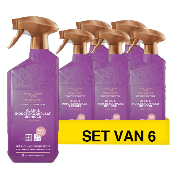 Aanbieding: Bruynzeel Glas- & Inductiekookplaat Reiniger Fresh Wood (6 stuks à 500 ml) SBR00193 - 1