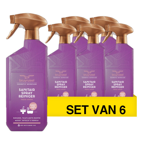 Aanbieding: Bruynzeel Sanitair Spray Reiniger Fresh Wood (6 stuks à 500 ml) SBR00189 - 1