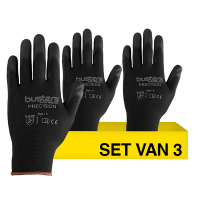 Aanbieding: Busters Precision Werkhandschoen Maat M Zwart (3 paar) SBU00074
