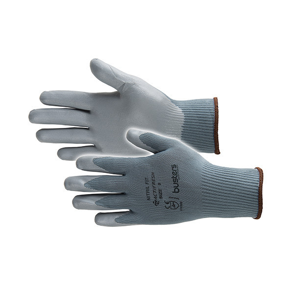 Busters Nitril Fit High Tech Grip Werkhandschoen Maat M Grijs (1 paar) SBU00011 - 1