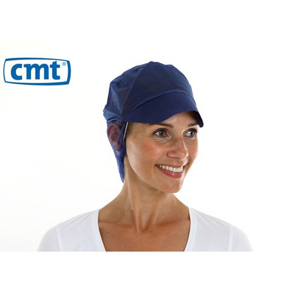 CMT Haarnet met klep (donkerblauw, 1000 stuks)  SCM00017 - 1