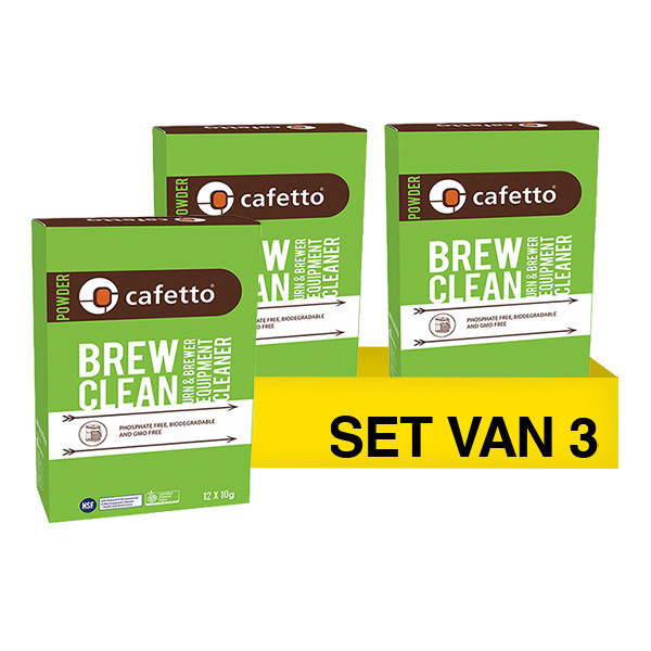 Aanbieding: Cafetto Brew Clean (3 verpakkingen à 12 zakjes - 10 gram) SCA05020 - 1