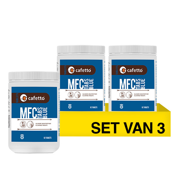 Aanbieding: Cafetto MFC Tabs Blue Melksysteemreinigingstabletten (3 verpakkingen à 62 tabletten - 9,0 gram) SCA05041 - 1