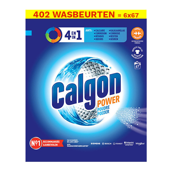 Calgon Aanbieding: Calgon Power 4in1 Wasmachinereiniger Poeder 1,675kg (6 verpakkingen - 402 doseringen)  SCA05012 - 1