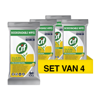 Cif Aanbieding: Cif Clean&Shine Professional Multifunctionele Reinigingsdoekjes (4 verpakkingen - 100 stuks)  SCI00162
