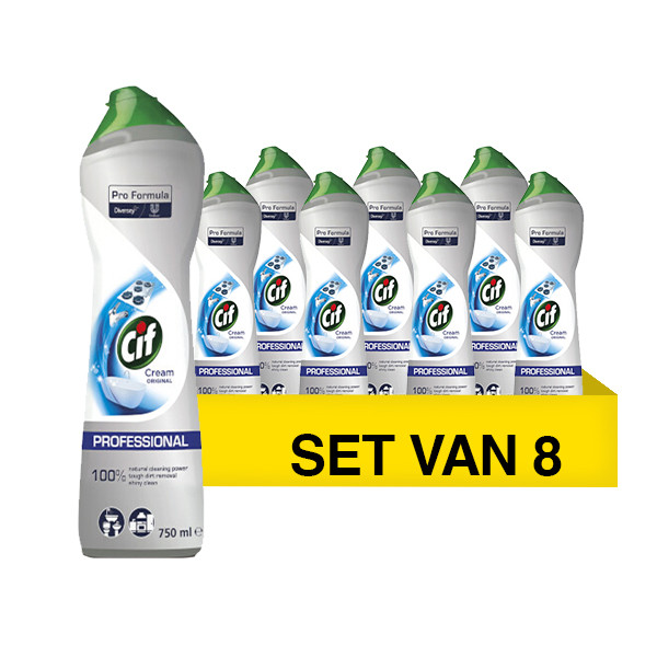 Cif Aanbieding: Cif Professional Cream Schuurmiddel (8 stuks - 750 ml)  SCI00164 - 1