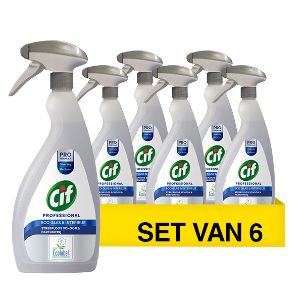 Aanbieding: Cif Professional Eco Glas & Interieurreiniger (6 stuks - 750 ml) SCI00184 - 1