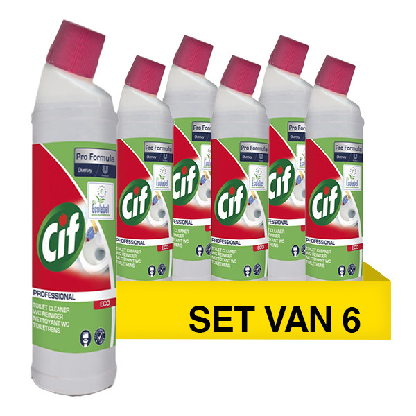 Aanbieding: Cif Professional Toiletreiniger Eco (6 stuks - 750 ml) SCI00188 - 1