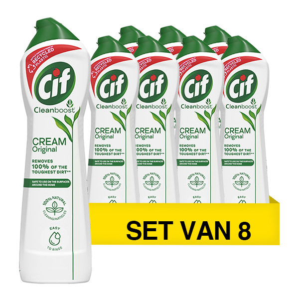 Cif Aanbieding: Cif Schuurmiddel Cleanboost Cream Original (8 flessen - 500 ml)  SCI00104 - 1