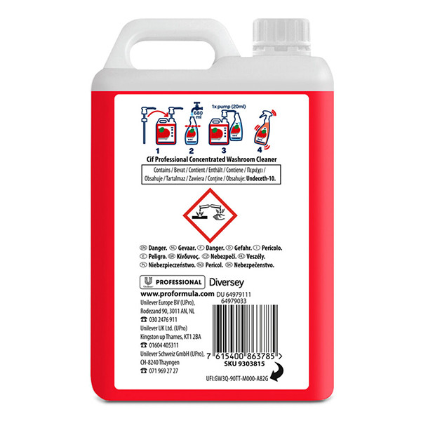Cif Professional Sanitairreiniger Geconcentreerd (2 liter) SCI00171 - 4