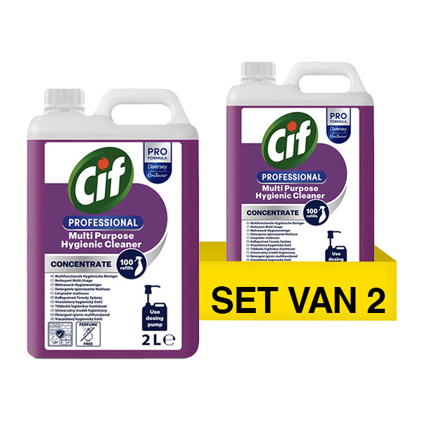 Cif Professional Formula Geconcentreerde Hygiënereiniger (2 x 2 liter) SCI00180 - 1
