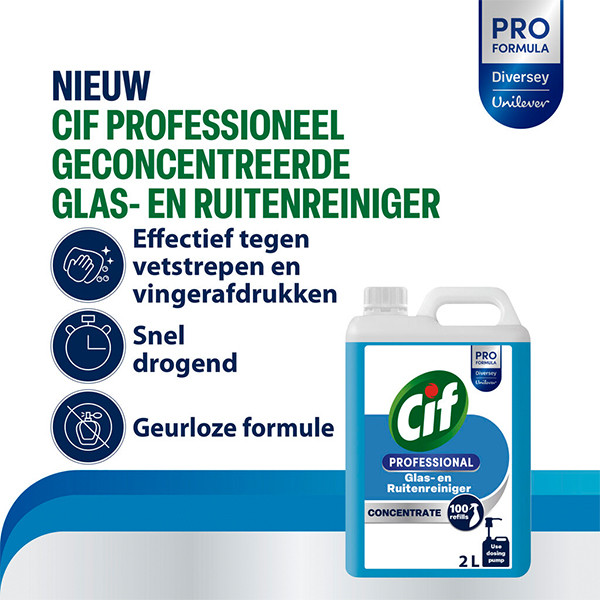 Cif Professional Glas & Interieurreiniger Geconcentreerd (2 liter) SCI00177 - 2