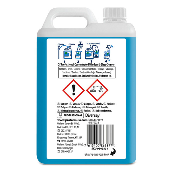 Cif Professional Glas & Interieurreiniger Geconcentreerd (2 liter) SCI00177 - 4
