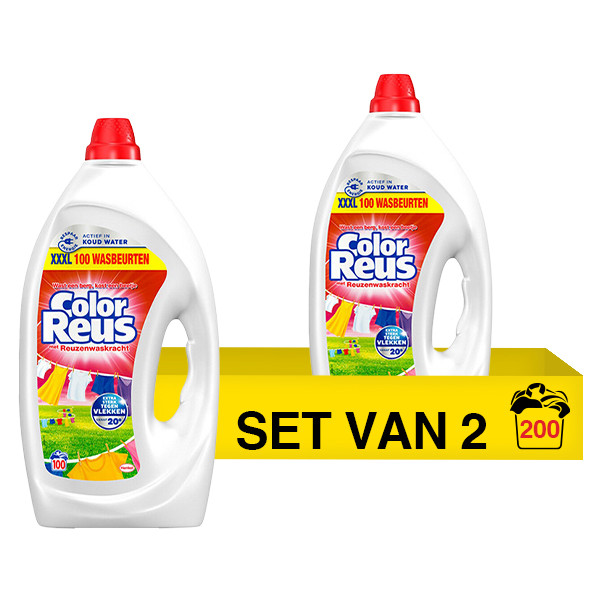 Aanbieding: Color Reus Vloeibaar Wasmiddel 4,5 liter (2 flessen - 200 wasbeurten) SRE00293 - 1