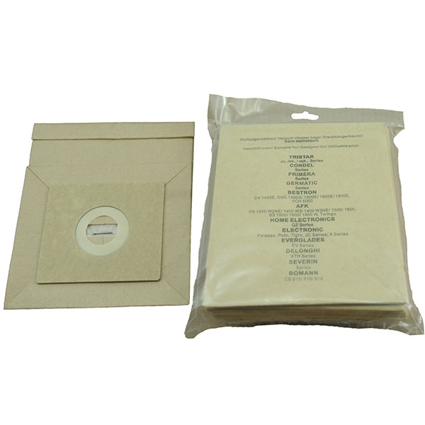 Daewoo papieren stofzuigerzakken 10 zakken + 1 filter | 19 x 16,5cm, Ø 50mm (123schoon huismerk) SDA00001 - 1