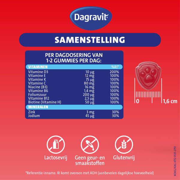 Dagravit Kids-Xtra Multivitaminen 3-5 Jaar Gummies (120 stuks) SDA00042 - 4