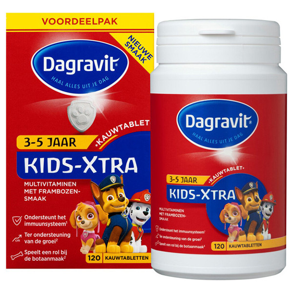 Dagravit Kids-Xtra Multivitaminen 3-5 Jaar Kauwtabletten (120 stuks) SDA00044 - 2