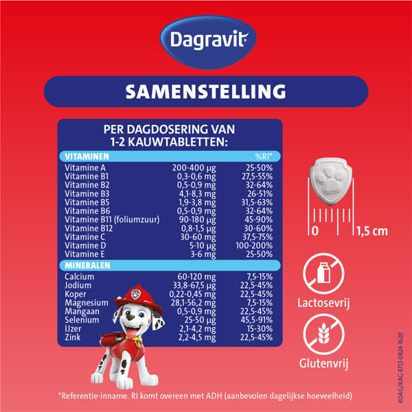 Dagravit Kids-Xtra Multivitaminen 3-5 Jaar Kauwtabletten (60 stuks) SDA00045 - 3