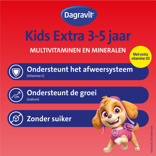 Dagravit Kids-Xtra Multivitaminen 3-5 Jaar Kauwtabletten (60 stuks) SDA00045 - 5