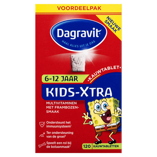 Dagravit Kids-Xtra Multivitaminen 6-12 Jaar Kauwtabletten (120 stuks) SDA00048 - 1