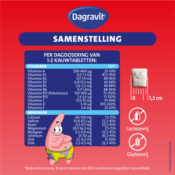 Dagravit Kids-Xtra Multivitaminen 6-12 Jaar Kauwtabletten (60 stuks) SDA00049 - 4