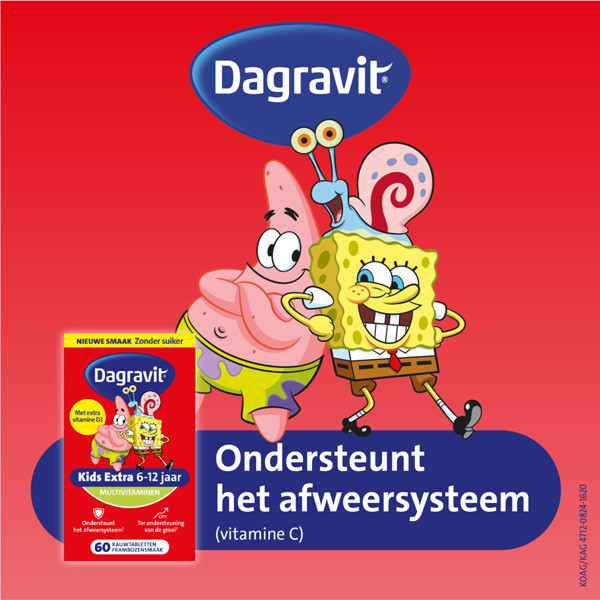 Dagravit Kids-Xtra Multivitaminen 6-12 Jaar Kauwtabletten (60 stuks) SDA00049 - 5