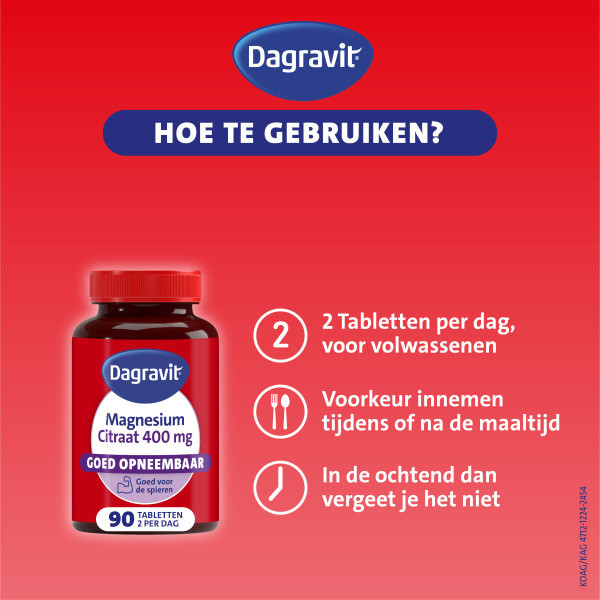 Dagravit Magnesium Citraat 400 mg Tabletten (90 stuks) SDA00060 - 4