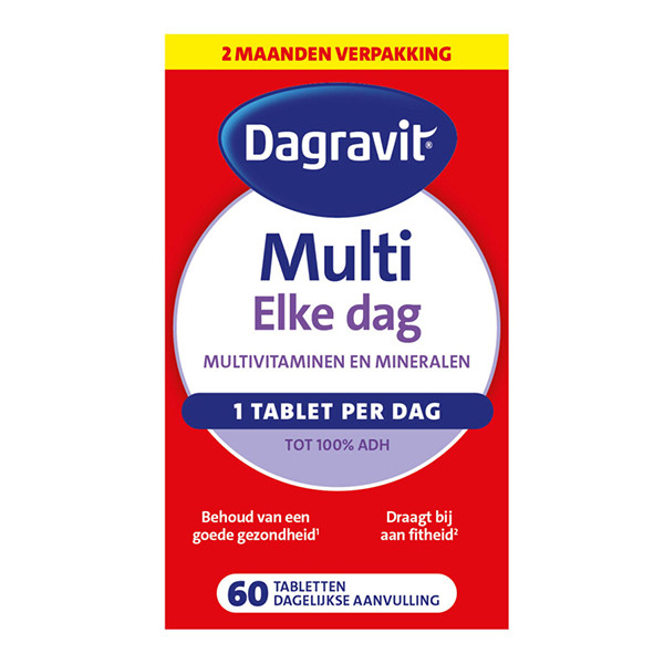 Dagravit Multi Elke Dag tot 100% RI Tabletten (60 stuks) SDA05119 - 1