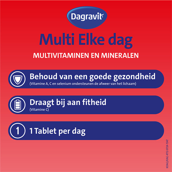 Dagravit Multi Elke Dag tot 100% RI Tabletten (60 stuks) SDA05119 - 3