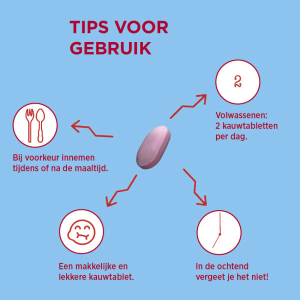 Dagravit Multivitaminen Weerstand Suikervrije Kauwtabletten (60 stuks) SDA00058 - 4