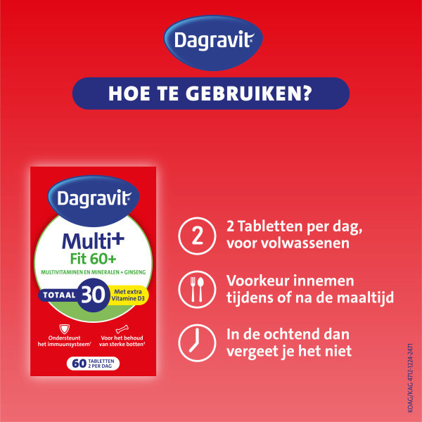 Dagravit Totaal 30 Vitaal 60+ Jaar Multivitaminen (60 stuks) SDA00055 - 5