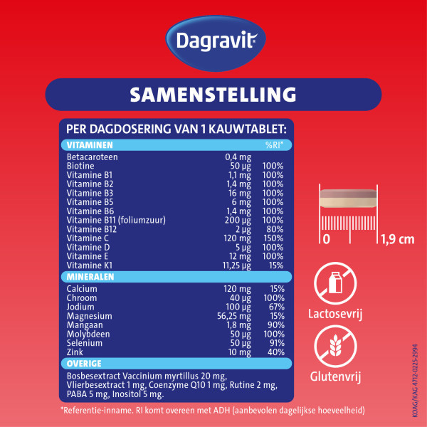 Dagravit Totaal 30 Weerstand & Energie Kauwtabletten (50 stuks) SDA00056 - 4