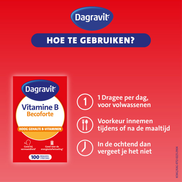 Dagravit Vitamine B Becoforte Dragees (100 stuks) SDA00036 - 5