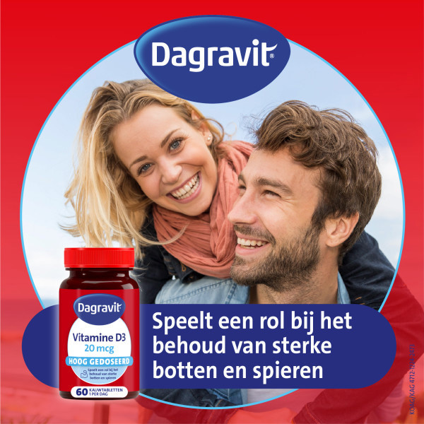 Dagravit Vitamine D3 20 mcg Kauwtabletten Hooggedoseerd (60 stuks) SDA00059 - 3