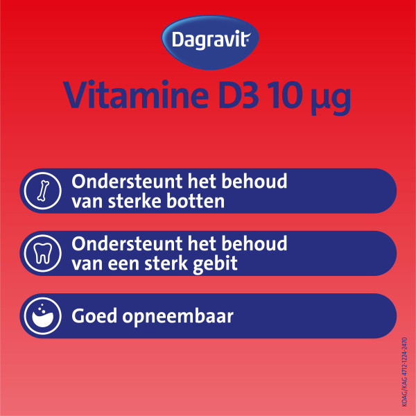 Dagravit Vitamine D 10 mcg Parels (100 stuks) SDA00057 - 3