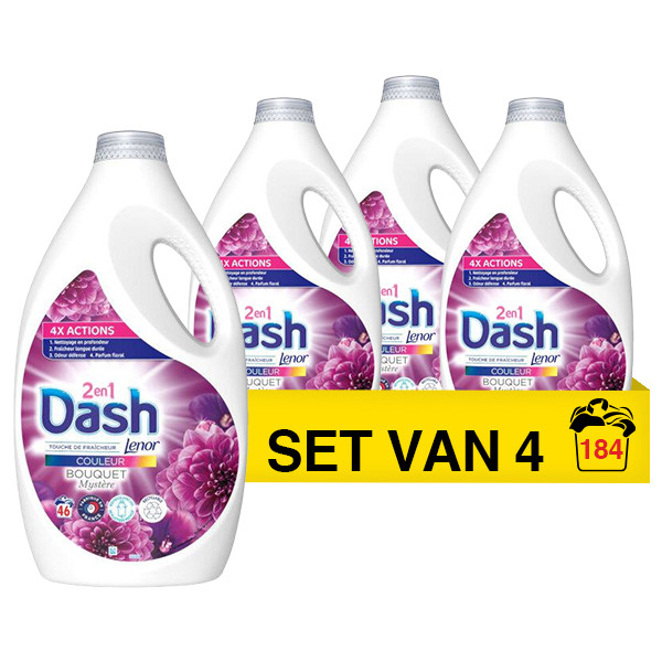 Dash Aanbieding: Dash 2-in-1 Vloeibaar Wasmiddel Color Mystery Bouquet 2,3 Liter (4 flessen - 184 wasbeurten)  SDA05078 - 1