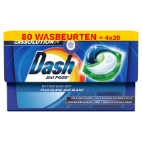 Dash Aanbieding: Dash 3-in-1 Pods Witter Dan Wit (4 dozen - 80 wasbeurten)  SDA05061