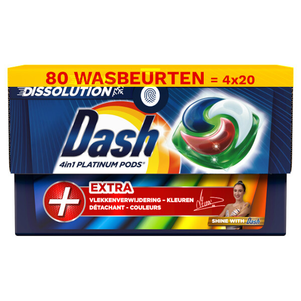 Dash Aanbieding: Dash 4-in-1 Pods Platinum Color (4 dozen - 80  wasbeurten)  SDA05063 - 1