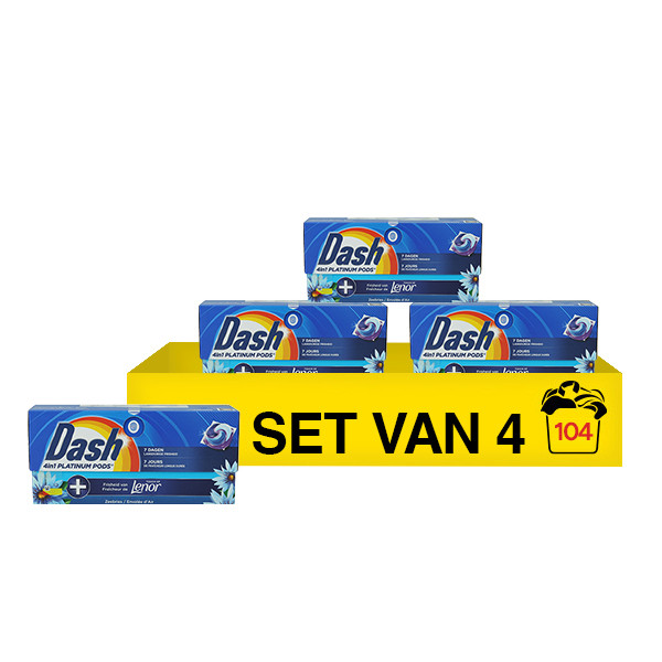 Aanbieding: Dash 4 In 1 Platinum Pods Zeebries (4 dozen - 104 wasbeurten) SDA05138 - 1