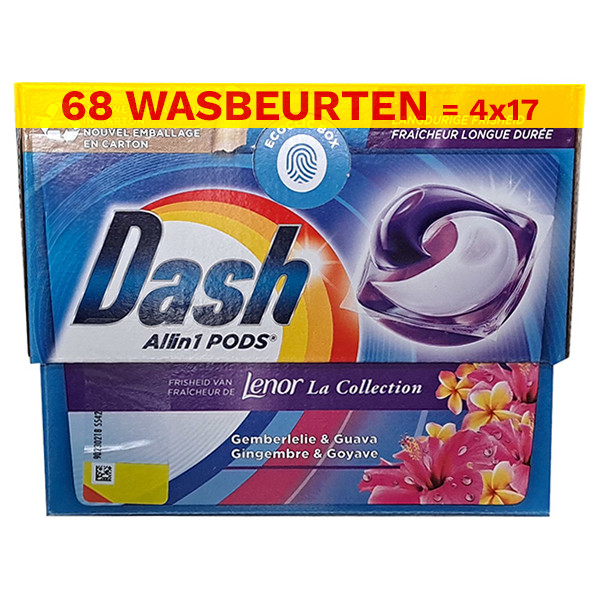 Dash Aanbieding: Dash All-in-1 Pods Lenor Gemberlelie & Guava (4 dozen - 68 wasbeurten)  SDA05085 - 1