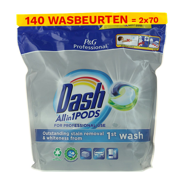 Aanbieding: Dash Professional  All-in-1 Pods (2 stuks à 70 wascapsules) SDA05098 - 1