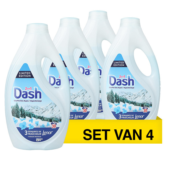 Aanbieding: Dash Vloeibaar Wasmiddel Lenor Collection 2 In 1 Alpine Breeze 1,23 liter (4 flessen - 120 wasbeurten)  SDA05156 - 1