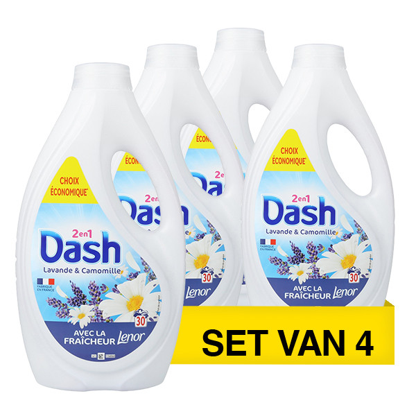 Aanbieding: Dash Vloeibaar Wasmiddel Lenor Collection 2 In 1 Lavender & Chamomile 1,35 liter (4 flessen - 120 wasbeurten) SDA05158 - 1
